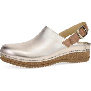 imageDansko Womens Merrin SlingBack Mule ClogDual Density CorkEVA Midsole and Lightweight Rubber Outsole Provide a Comfortable Ride on Patented Stapled ConstructionGold Metallic