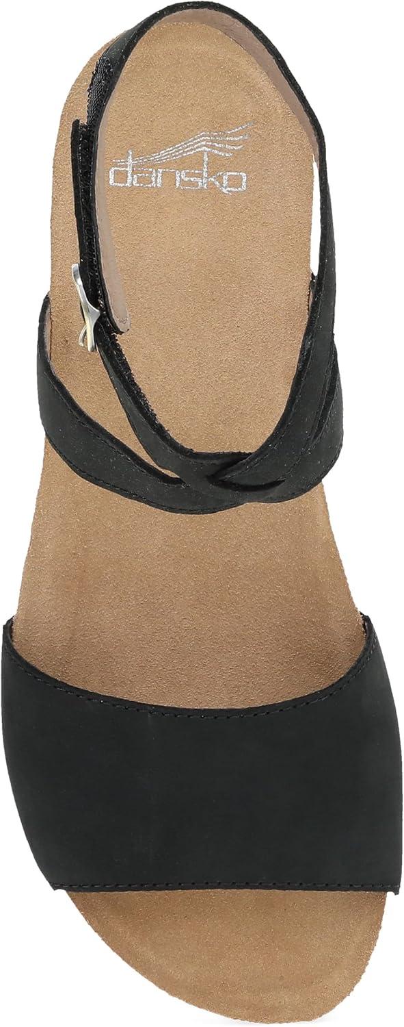 imageDansko Rafferty Sandal for Women  Memory Foam and Cork Footbed for Comfort and Arch Support  Lightweight Rubber Outsole for LongLasting WearBlack