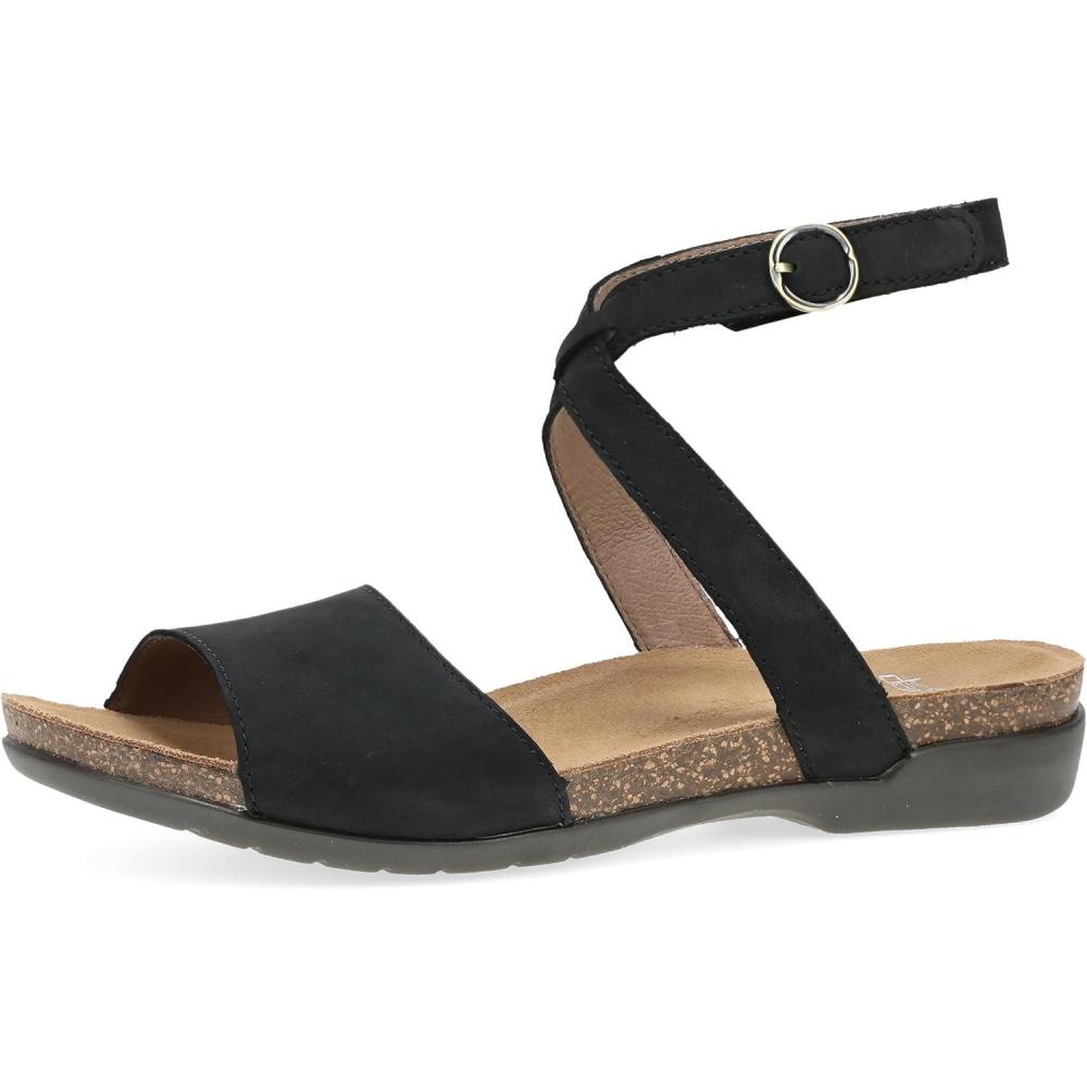 imageDansko Rafferty Sandal for Women  Memory Foam and Cork Footbed for Comfort and Arch Support  Lightweight Rubber Outsole for LongLasting WearBlack