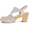 imageDansko Teagan Stylish Peep Toe Sandal for Women  Quality Leathers with Laser Cut Details and a Heel for a Classy AllDay Look  Cushioned Contoured Footbed for AllDay ComfortWhite