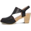 imageDansko Teagan Stylish Peep Toe Sandal for Women  Quality Leathers with Laser Cut Details and a Heel for a Classy AllDay Look  Cushioned Contoured Footbed for AllDay ComfortBlack