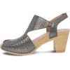imageDansko Teagan Stylish Peep Toe Sandal for Women  Quality Leathers with Laser Cut Details and a Heel for a Classy AllDay Look  Cushioned Contoured Footbed for AllDay ComfortGunmetal