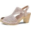imageDansko Teagan Stylish Peep Toe Sandal for Women  Quality Leathers with Laser Cut Details and a Heel for a Classy AllDay Look  Cushioned Contoured Footbed for AllDay ComfortWhite