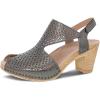 imageDansko Teagan Stylish Peep Toe Sandal for Women  Quality Leathers with Laser Cut Details and a Heel for a Classy AllDay Look  Cushioned Contoured Footbed for AllDay ComfortGunmetal