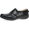 imageDansko Sallie Womens Comfort Shoe  Padded Leather Upper Adjustable Hook and Loop Vamp Comfort Foam Footbed with Arch Support Slip Resistant OutsoleBlack