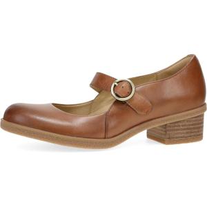 imageDansko Deirdra Womens Mary Jane  Leather Dress Shoe with Arch Support Memory Foam Comfort Crepe Rubber Outsole Comfortable for Flight Attendants Teachers ampamp Office WearTan
