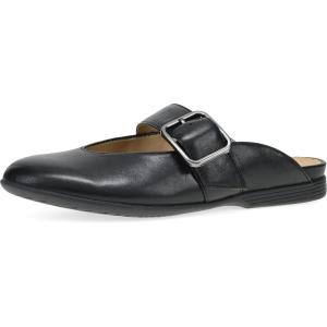 imageDansko Lotus Mule Mary Jane Flats for Women  Arch Support Soft Leather Adjustable Buckle AllDay Comfort Quality ConstructionBlack
