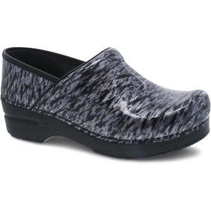 imageDansko Professional SlipOn Clogs for Women  Rocker Sole and Arch Support for Comfort  Ideal for Long Standing Professionals  Nursing Veterinarians Food Service Healthcare ProfessionalsGrey Waves Patent