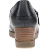 imageDansko Sandy Wedge Mary Jane for Women  Durable Waterproof Leathers and LeatherStacked Heel  Adjustable Hook ampamp Loop Strap with Buckle DetailBlack