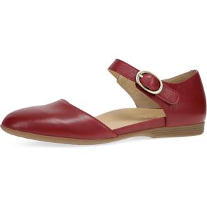 imageDansko Liv DOrsay Mary Jane Flats for Women  Arch Support Soft Leather Adjustable Buckle AllDay Comfort Quality ConstructionRed