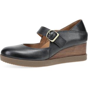 imageDansko Sandy Wedge Mary Jane for Women  Durable Waterproof Leathers and LeatherStacked Heel  Adjustable Hook ampamp Loop Strap with Buckle DetailBlack