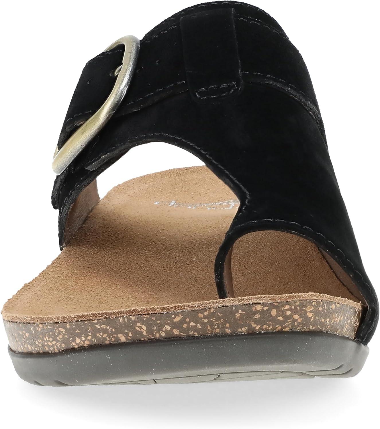imageDansko Rylee Sandal for Women  Memory Foam and Cork Footbed for Comfort and Arch Support  Lightweight Rubber Outsole for LongLasting WearBlack Suede