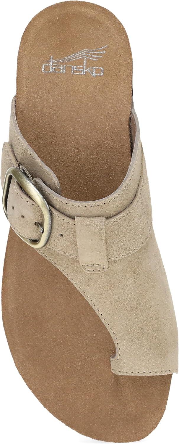 imageDansko Rylee Sandal for Women  Memory Foam and Cork Footbed for Comfort and Arch Support  Lightweight Rubber Outsole for LongLasting WearSand Suede