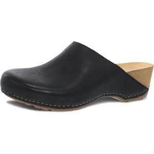 imageDansko Talulah Stylish Mule Clog for Women  Cushioned PU Footbed and Arch Support for AllDay Comfort  Leather Uppers for LongLasting WearBlack Milled Burnished