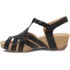 imageDansko Tinley Fisherman Wedge Sandal for Women  Cushioned Contoured Footbed for AllDay Comfort and Support  Adjustable Hook ampamp Loop Straps with Buckle DetailBlack
