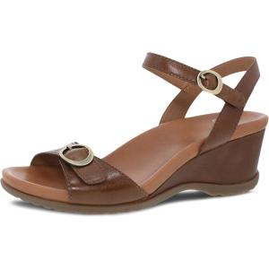 imageDansko Arielle Wedge Sandal for Women  Cushioned Contoured Footbed for AllDay Comfort and Support  Adjustable Hook ampamp Loop Strap with Buckle Detail  Lightweight Rubber OutsoleTan