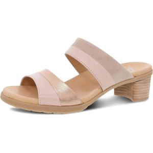 imageDansko Theresa MultiStrap SlipOn Sandal for Women  A Subtle Heel and Memory Foam for AllDay Comfort  Soft Leather and Unique Design for Ease from Work to EventBlush