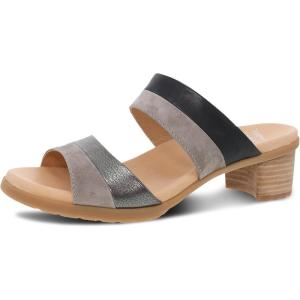 imageDansko Theresa MultiStrap SlipOn Sandal for Women  A Subtle Heel and Memory Foam for AllDay Comfort  Soft Leather and Unique Design for Ease from Work to EventBlack