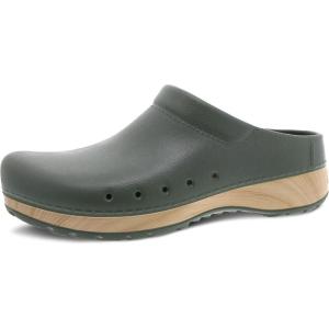 imageDansko Kane SlipOn Mule Clog for Women  Lightweight Cushioned Comfort and Removable EVA Footbed with Arch Support  Easy Clean UppersOlive