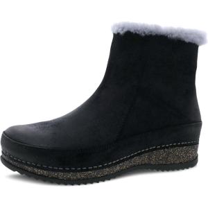 imageDansko Womens Mitzy Boot  Lightweight Outsole and Durable Comfortable Ride on Patented Stapled Construction  Faux Fur Collar and Inside ZipBlack
