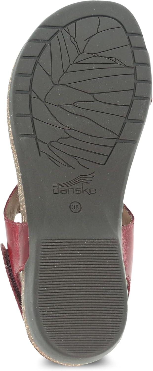 imageDansko Reece Sandal for Women  Memory Foam and Cork Footbed for Comfort and Arch Support  Lightweight Rubber Outsole for LongLasting Wear with Hook ampamp Loop StrapCinnabar