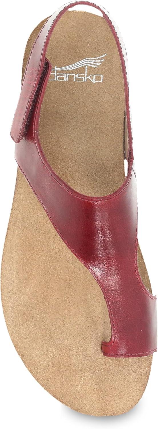imageDansko Reece Sandal for Women  Memory Foam and Cork Footbed for Comfort and Arch Support  Lightweight Rubber Outsole for LongLasting Wear with Hook ampamp Loop StrapCinnabar