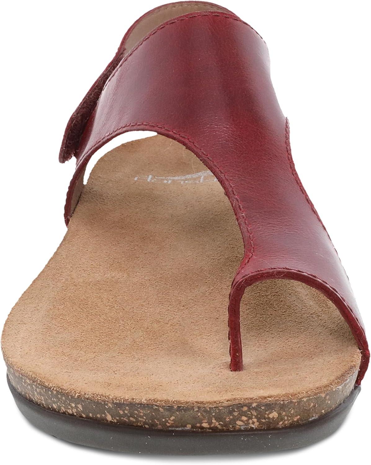 imageDansko Reece Sandal for Women  Memory Foam and Cork Footbed for Comfort and Arch Support  Lightweight Rubber Outsole for LongLasting Wear with Hook ampamp Loop StrapCinnabar